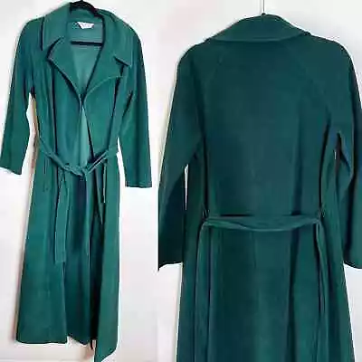 Buy Vintage Vanity Fair Green Velour Trench Jacket/Robe With Belt • 71.04£
