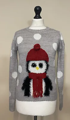 Buy Super Cute 3D Penguin Christmas Jumper Ladies Size 8 • 19.99£