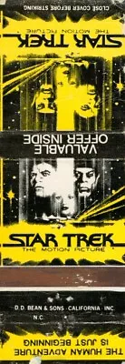 Buy Vintage Matchbook Cover - Star Trek The Motion Picture W/ Jacket Mail-In Offer • 11.37£