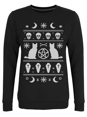 Buy Bewitched Ladies Black Christmas Jumper-Small (36  - 38 ) • 19.99£