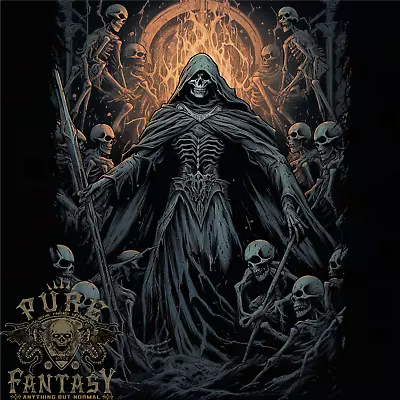 Buy Skulls Of Hell Grim Reaper Mens T-Shirt 100% Cotton • 10.75£