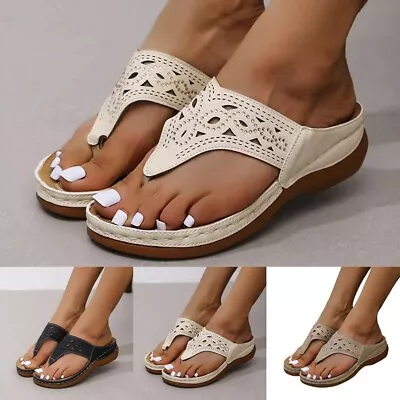 Buy Sturdy Women's Summer Flip Flops Slippers Flat Shoes For Orthopedic Comfort • 22.84£
