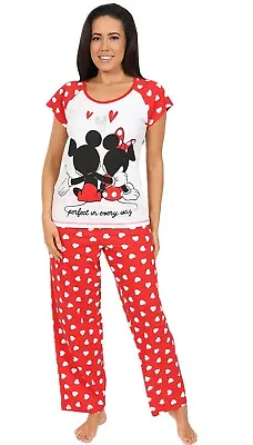 Buy Disney Minnie And Mickey Mouse Perfect In Everyway Long Ladies Pyjamas Pjs • 18.99£