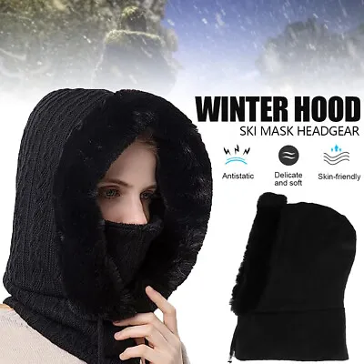 Buy Winter Thermal Fleece Balaclava Scarf Ski Face Mask Neck Warmer Snood Hood Hat • 4.99£