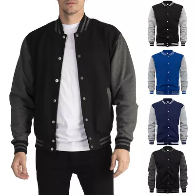 Buy New Mens Baseball Jacket Varsity College Uniform Sport Coat Outwear Top • 13.99£