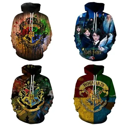 Buy Unisex Harry Potter Hogwarts 3D Hoodies Sweatshirt Pullover Top Jumper Xmas Gift • 15.11£