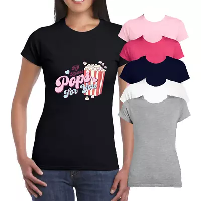 Buy T-Shirt Valentines Day My Heart Pops For You Popcorn Joke Women Short Sleeve Tee • 14.95£