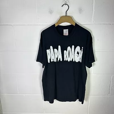Buy Vintage Papa Roach Shirt Mens Large Black 2000 Nu Metal Rock Band Punk Retro • 53.95£
