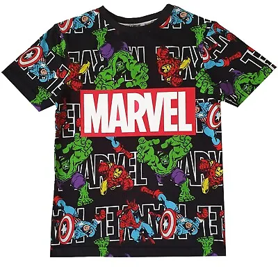 Buy Boys Marvel Avengers Top T Shirt Spiderman Hulk Iron Man Top T Shirt 7-12 Yrs • 7.95£