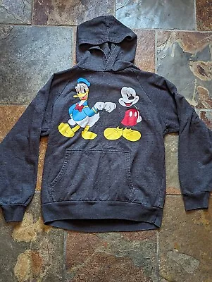 Buy Mickey Mouse Donald Duck Sweatshirt Women's Size L Large Disney Fleece Hoodie • 14.39£