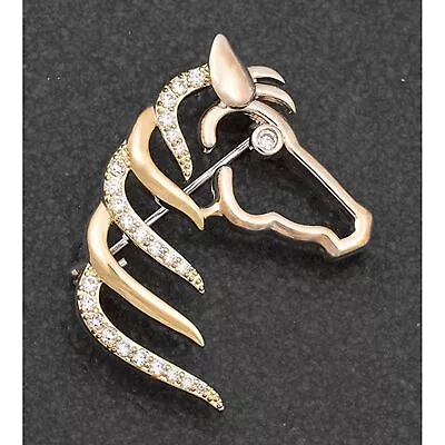 Buy Equilibrium Equestrian Gold Plated Horse Head Brooch Jewellery Gift New • 14.19£
