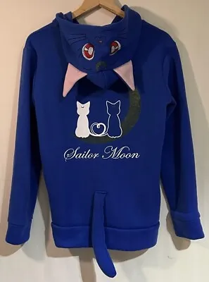 Buy Sailor Moon Womens Girls Medium Blue CAT Hoodie Unique Detailing • 50£