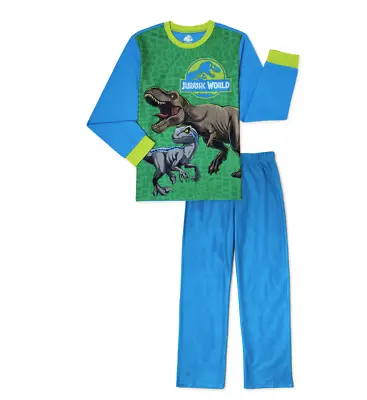 Buy JURASSIC WORLD PARK Dinosaurs Fleece Pajamas Sleepwear Boys Size 10-12 NWT • 12.66£