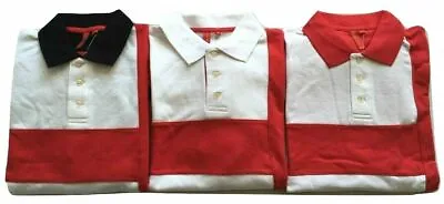 Buy Men's England St George Cross Polo Shirt Short Sleeve Collar 100%Cotton S M L XL • 9.99£