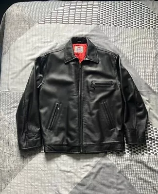 Buy Vintage Levi's Highwayman Leather Jacket - Size M - Black • 250£