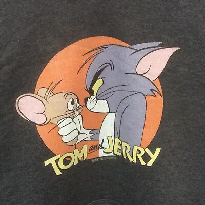 Buy Tom And Jerry Retro Hoodie Size M Gray NEW Ships Free • 33.73£