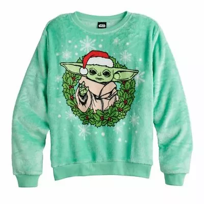 Buy Disney Star Wars Xmas Grogu Holiday Juniors Sweater Size  S M New! • 14.39£