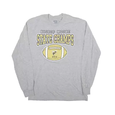 Buy PORT & COMPANY Bishop Moore State Champs USA T-Shirt Grey Long Sleeve Mens M • 11.99£