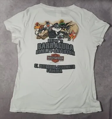 Buy Harley Davidson Looney Tunes Shirt Women XL White Double Sided Graphic Character • 9.16£