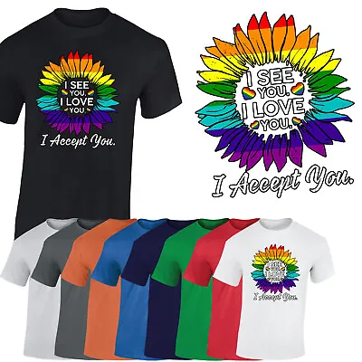 Buy I Love You I Accept You Gay T-Shirt Rainbow Pride Month Equal Rights Unisex Gift • 8.99£