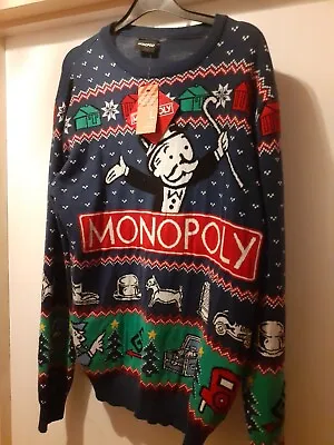 Buy Mens Unisex  Monopoly Game Christmas Size Large  Jumper • 20£