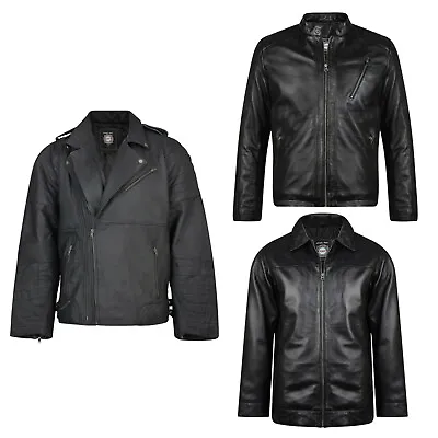 Buy New Kam Men's Leather Jacket Heavy Duty Winter Coat King Plus Sizes Biker Style • 139.99£