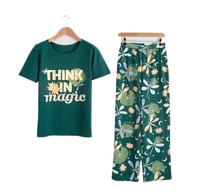 Buy Avon Magic Dragonfly Pyjamas - Green - Cotton - Small 8/10 New With Tags • 6.99£