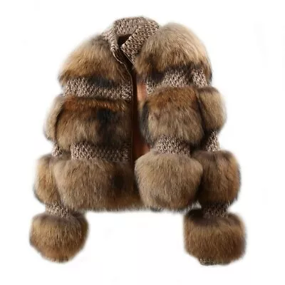 Buy Women Winter Jacket Parka Real Fur Coat Fur Woolen Coat Bomber Jacket Streetwear • 340.41£