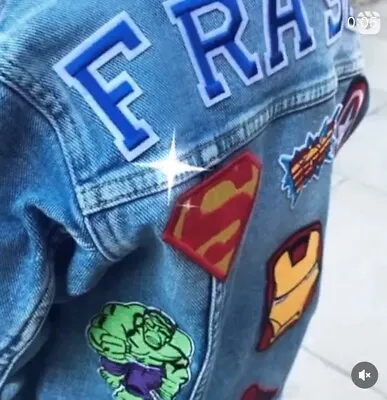 Buy Personalised Avengers Jean Jacket Spider-Man Hulk Ironman Age 2y-12y Messagesize • 69.99£