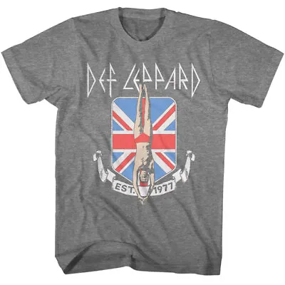 Buy Def Leppard 77 Diver Down Union Jack Flag Men's T Shirt Rock Concert Music Merch • 40.90£
