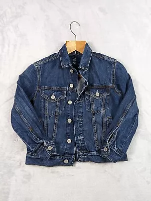 Buy GAP Womens Denim Jacket Size Medium Dark Blue Jean Jacket • 14.95£