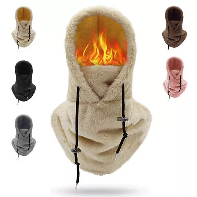 Buy Sherpa Hood Ski Mask Balaclava Windproof Winter Warm Fleece Cover Hat Scarf Cap. • 8.51£