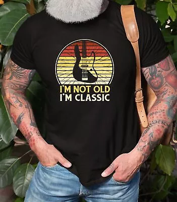 Buy Bass Player T Shirt , I'M Not Old I'M Classic , Funny Guitar Retro Vintage Style • 10.99£