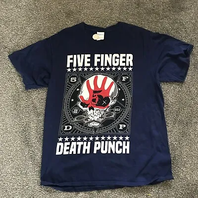Buy Five Finger Death Punch Blue T-shirt Used Men's Size M Medium B43 • 7.49£