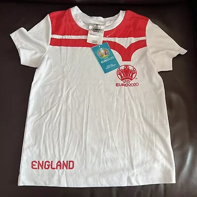 Buy UEFA EURO 2020 Junior Kids Boys White England T-shirt Tee Age 7-8 Years BNWT • 3.99£