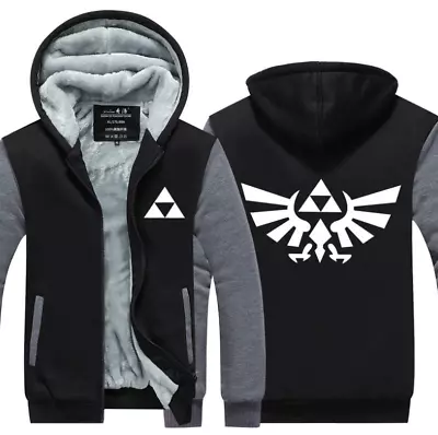 Buy The Legend Of Zelda Winged Triforce Hoodie Men Fleece Winter Warm Thick Jackets • 45.29£