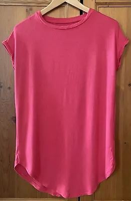Buy Tu Pink Relaxed Longline T-Shirt / Short Sleeve Tunic Top Size 8 • 2.99£
