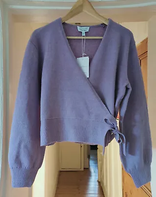 Buy Other Stories Cardigan Wool Blend Knit Wrap XS S Lilac Purple Sweater Jumper • 39.60£
