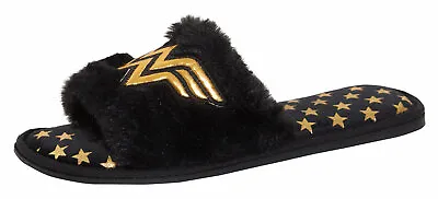 Buy Womens Wonder Woman Slippers Faux Fur Open Toe Slipper Mules Sliders House Shoes • 9.99£
