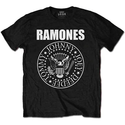 Buy Officially Licensed Ramones Presidential Seal Mens Black T Shirt Ramones Tee • 14.50£