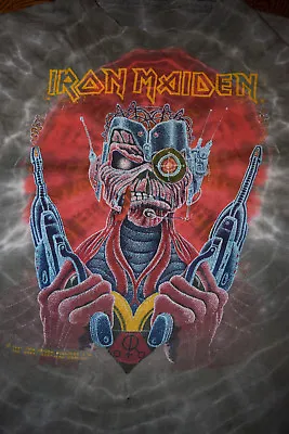 Buy IRON MAIDEN Tie Dye SOMEWHERE IN TIME T-shirt 1987 Vintage REAL Tour  • 142.08£