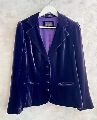 Buy PER UNA Purple Soft Velvet Steampunk Boho Gothic Blazer Jacket 12 • 23.95£