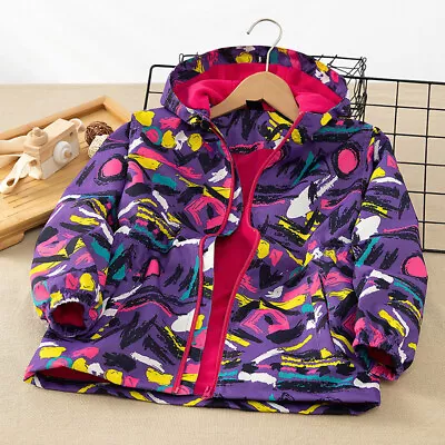 Buy Girls Thick Coat Warm Winter Jacket Kids Hoodie Winter Sweat Jacket Parka UK • 12.52£