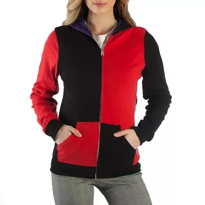 Buy Harley Quinn Reversible Hooded Sweatshirt Hoodie Size: Juniors S, M, XL • 17.36£