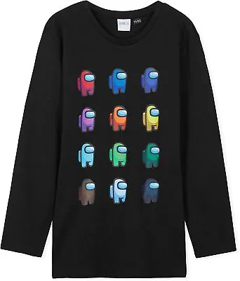 Buy Among Us Boys Long Sleeve Black T Shirt, Gifts For Gamers • 9.49£