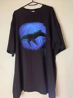 Buy Vintage JT’s Classic T’Shirt Planet Earth Hewlan Design Blue Whale Cotton XL • 20£