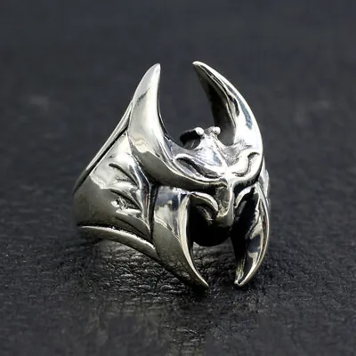 Buy Real Solid 925 Sterling Silver Rings Animals Bat Batman Punk Jewelry Size 8-12 • 77.09£