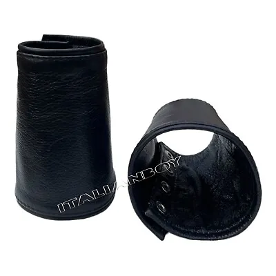 Buy Men`s Biker, Gay.Black Cowhid Leather With Full Black Stulpe,Cuff,Bracelet • 17.99£