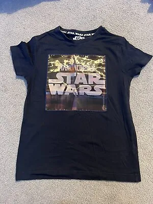 Buy Star Wars Mandalorian Hologram Boys Short Sleeve  T-Shirt Size 7-8 Years • 2.50£