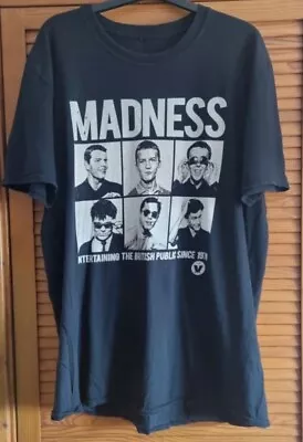 Buy Madness T Shirt Ska Rock Pop Band Merch Tee Suggs Size Medium Black • 13.30£